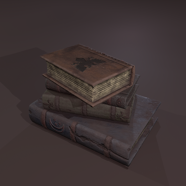 Medieval books stack Modèle 3D .c4d .max .obj .3ds .fbx .stl .blend 