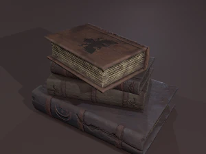 Middeleeuwse boekenstapel 3D Model