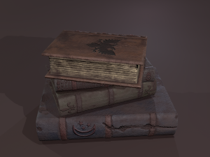 Medieval books stack Modèle 3D