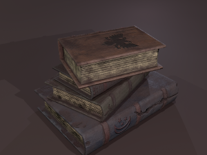 Medieval books stack Modèle 3D