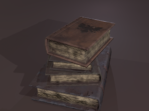 Medieval books stack Modèle 3D