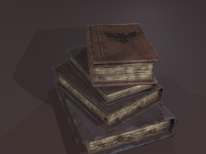 Medieval books stack Modèle 3D