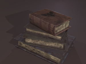 Medieval books stack Modèle 3D
