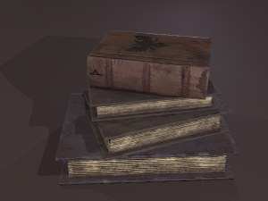 Medieval books stack Modèle 3D