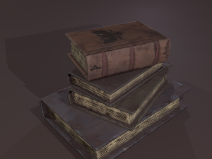 Medieval books stack Modèle 3D