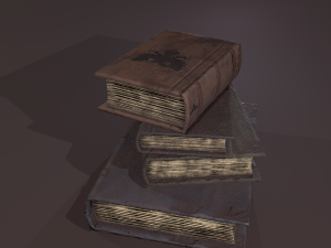 Medieval books stack Modèle 3D