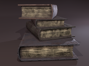 Medieval books stack Modèle 3D