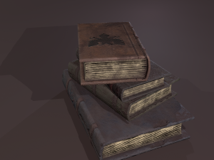 Medieval books stack Modèle 3D