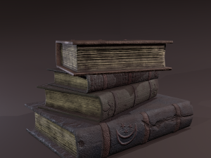 Medieval books stack Modèle 3D