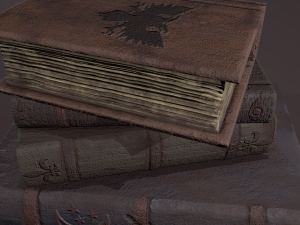Medieval books stack Modèle 3D
