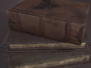 Medieval books stack Modèle 3D