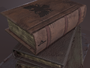 Medieval books stack Modèle 3D