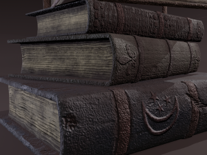 Medieval books stack Modèle 3D