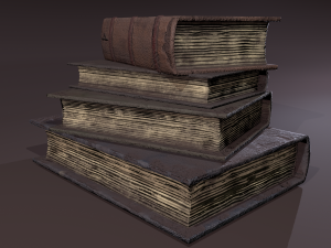 Medieval books stack Modèle 3D