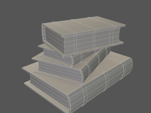Medieval books stack Modèle 3D