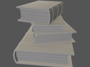 Medieval books stack Modèle 3D