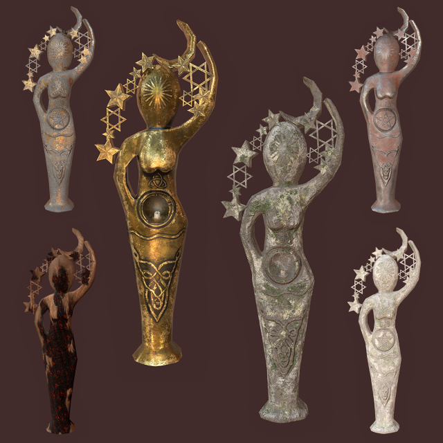 pagan statues set 3D Модель .c4d .max .obj .3ds .fbx .stl .blend 