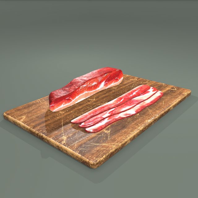 Bacon 3D-Modell .c4d .max .obj .3ds .fbx .stl .blend 