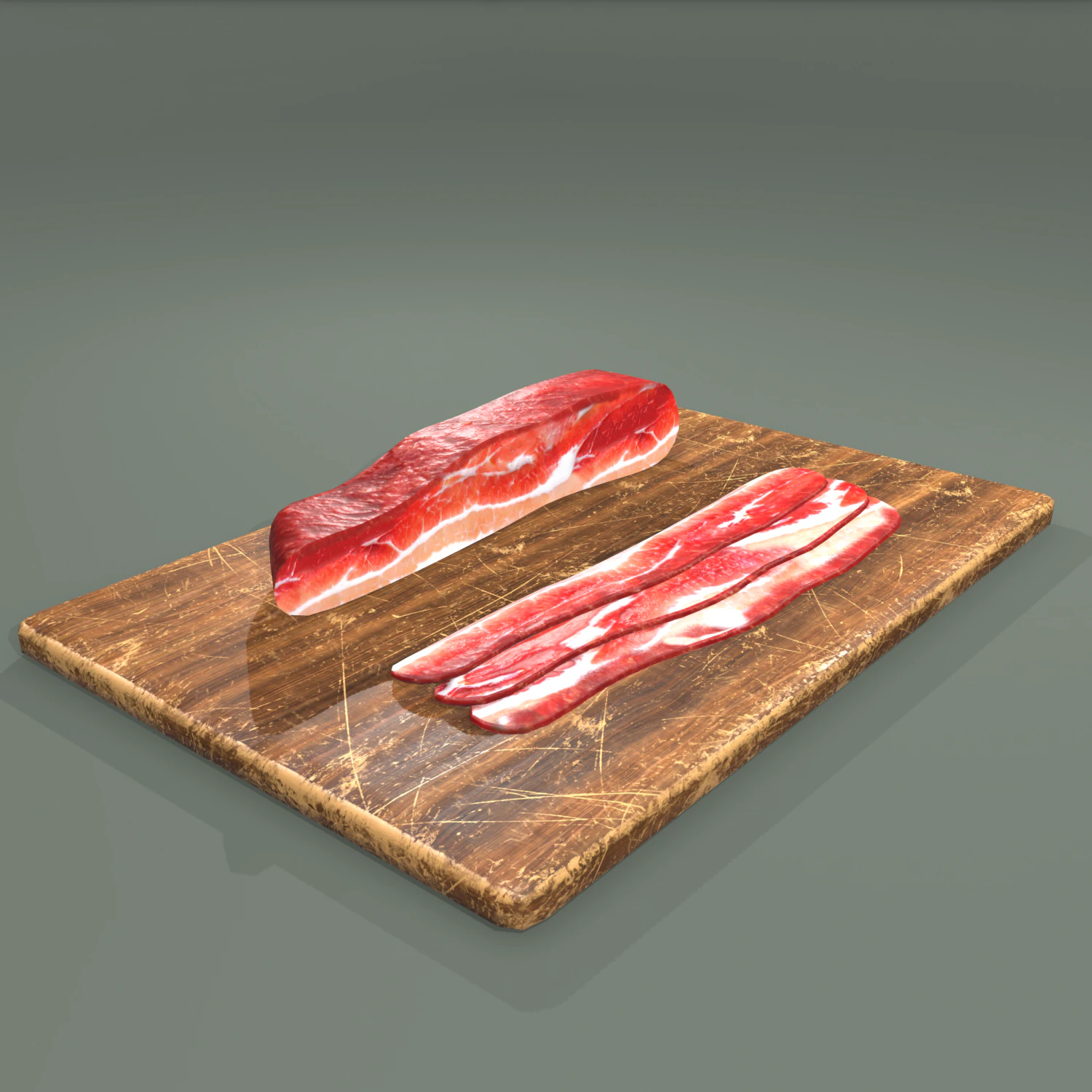 Bacon 3D Model .c4d .max .obj .3ds .fbx .stl .blend 