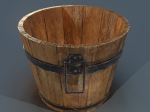 Wooden bucket 3D Model