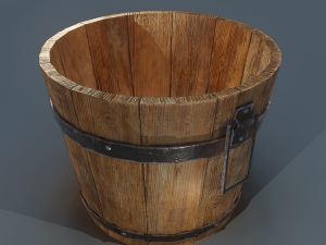 Wooden bucket 3D Model