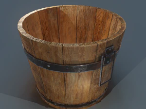 Wooden bucket 3D Model