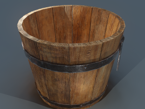 Wooden bucket 3D Model