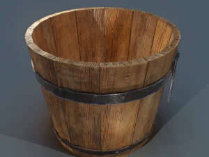 Wooden bucket 3D Model