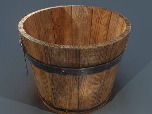 Wooden bucket 3D Model