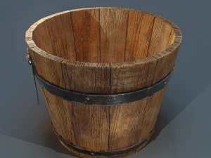 Wooden bucket 3D Model