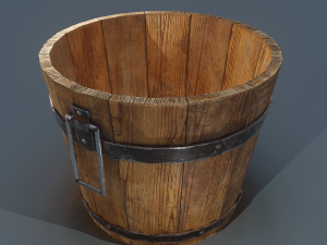 Wooden bucket 3D Model