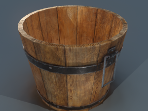 Wooden bucket 3D Model