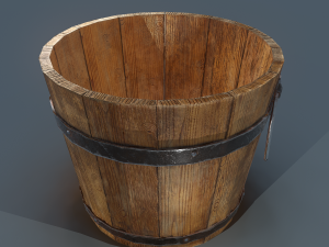 Wooden bucket 3D Model