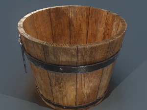 Wooden bucket 3D Model