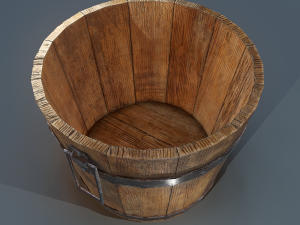 Wooden bucket 3D Model