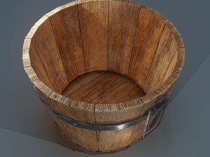 Wooden bucket 3D Model