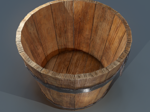 Wooden bucket 3D Model