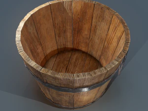 Wooden bucket 3D Model