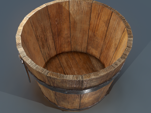 Wooden bucket 3D Model