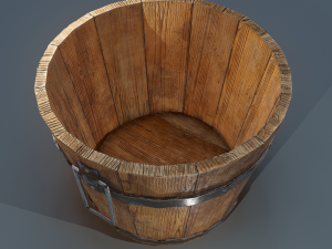 Wooden bucket 3D Model