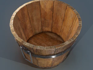 Wooden bucket 3D Model