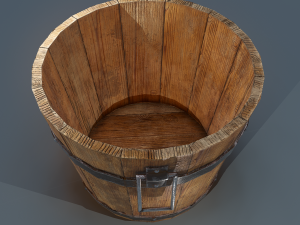 Wooden bucket 3D Model