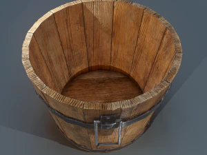 Wooden bucket 3D Model