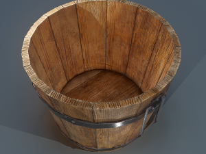 Wooden bucket 3D Model