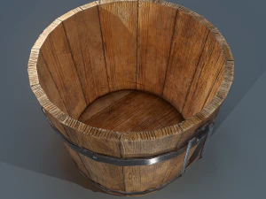 Wooden bucket 3D Model