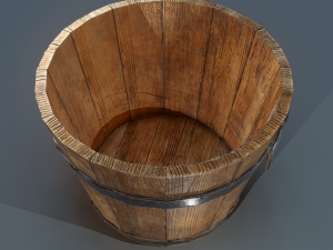 Wooden bucket 3D Model