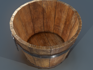 Wooden bucket 3D Model