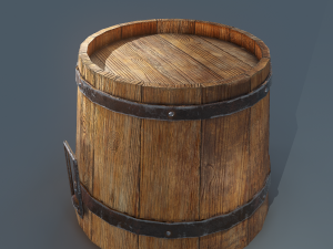 Wooden bucket 3D Model