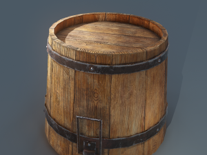 Wooden bucket 3D Model