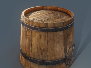 Wooden bucket 3D Model